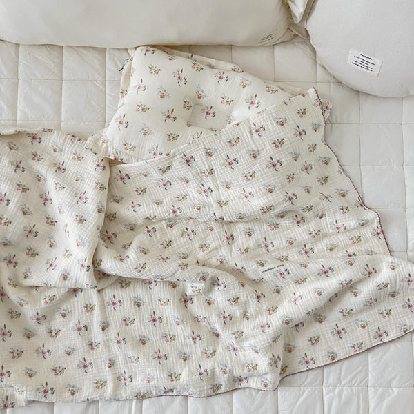 BuLuTu Large Cotton Muslin Kids Toddler Throw Blanket - 47''x51'' Reversible Lightweight