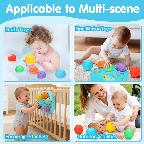 6-12 12-18 1-3, 3-6 7 8 9 Tummy 1 2 3 Baby Sensory Balls Toys Months Toddlers Infant Musical Light Up Learning Months