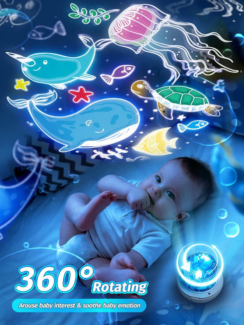 15 Films+15 360 PIKOY Star Projector for Kids Gifts, Soothing Sounds Machine Baby Night Light Projector, Remote
