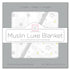 4-Layer 46x46 inches, SwaddleDesigns Cotton Muslin Luxe Blanket, Baby and Toddler Cuddle and Dream, Sterling Goodnight