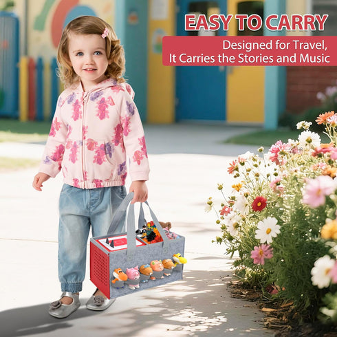 Set 2 IBVIVIC Carrying Case for Toniebox Starter and Figurines, Portable Travel Felt Cloth Musical Toy Folding Bag