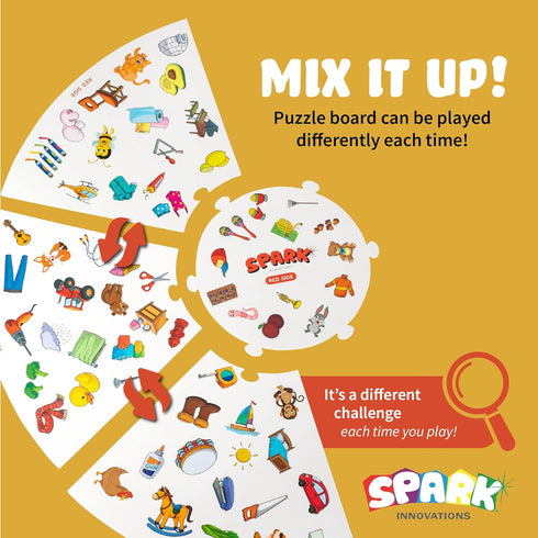 Matching Game Preschool Board Games - 2-in-1 Picture Cards, Educational Games for Kids 3 and Up