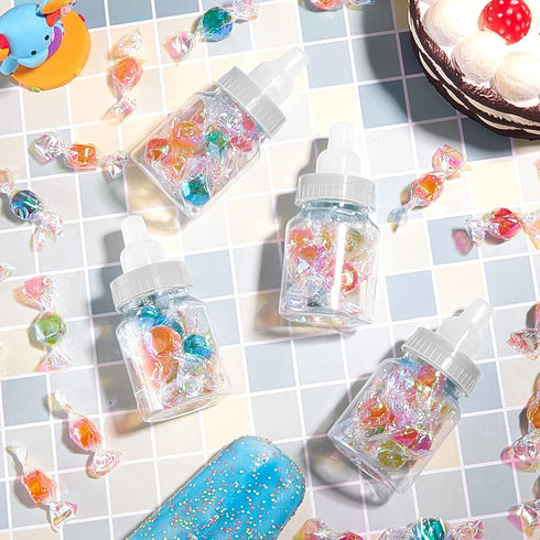 72 3.5 Inch Tessco for you Pcs Baby Bottles for Baby Shower Mini Plastic Bottle Party Favor Clear Candy Box for Guests