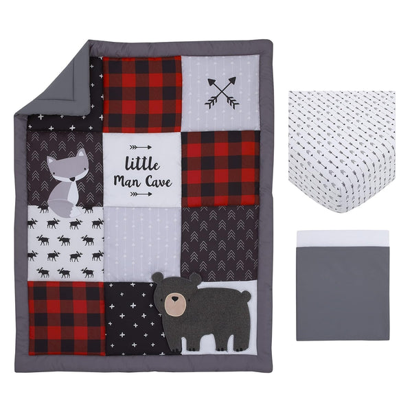 Little Love by NoJo Little Man Cave Grey, Red, Black and Ivory,