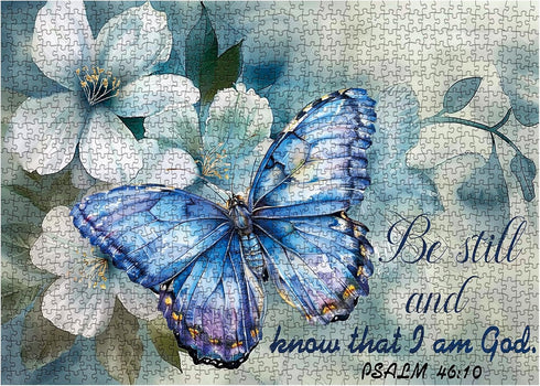 Christian Flower butterfly Puzzles for Adults 1000 Pieces, Religious Inspirational Scripture Jigsaw Puzzles, Jesus Floral Bible Catholic Faith Puzzle