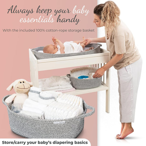 Stylish Baby Changing Basket - Functional Nursery Storage Solution