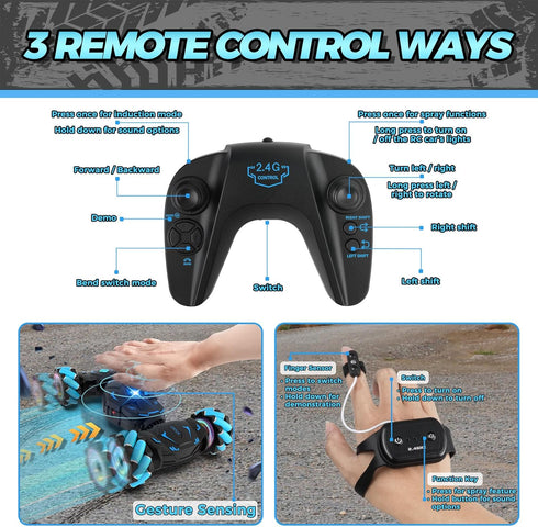 6-12, 2.4GHz 360 4WD Nitigo Gesture RC Car Hand Controlled Rc Car Toys for Boys Girls Rotation Gesture Sensing Rc Stunt