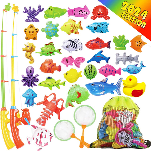 Goody King Magnetic Fishing Game, Pool Toys for Kids, Outdoor Indoor Carnival Party Water Bath Toy for Toddlers