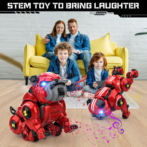 5 6 7 8 9 10+ Lterfear Robot Dog for Kids, Remote Control Robot Rechargeable Programing Stunt Robo Dog with Sing