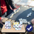 Set 8 GOTHINK Wooden Domino Racks of Trays with Felt Bottom for Mexican Train Dominoes Games, Non-Slip Domino Tiles