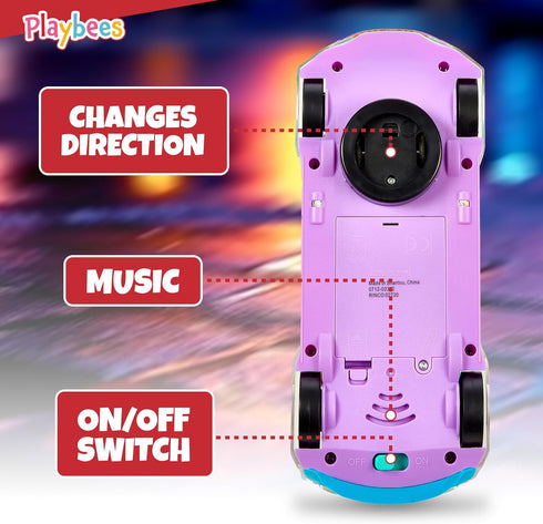 Light-Up Transparent Car Toy for Kids - Bump and Go with Colorful Gears, Music & LED Effects, Great Gift