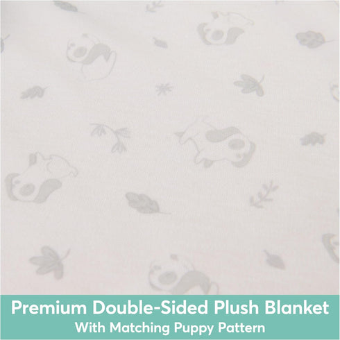 GUND Baby Sustainably Soft Puppy Lovey, Stuffed Animal Plush Blanket from 100% Recycled Materials, Blue/Cream, 10”