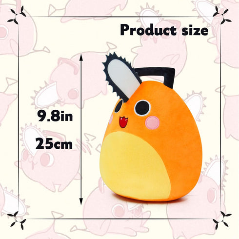 8-Inch Cute Orange Saw-Puppy Plush Super Soft Stuffed Animal Toy with Handle, Adorable Kawaii Pillow Gift for Kids