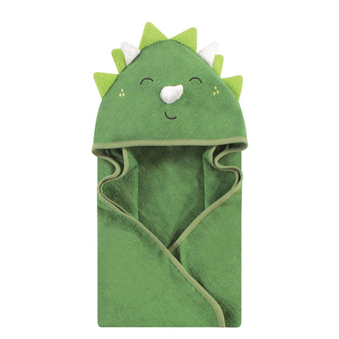 Hudson Baby Unisex Baby Cotton Animal Face Hooded Towel, Dinosaur, One Size