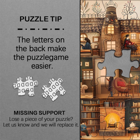 PICKFORU 1000 Teapot Library Puzzles for Adults Pieces, Vintage Bookshelf Book Puzzles Room Art, Difficult Unique