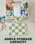 Checkered Diaper Caddy Organizer with Portable Changing Mat - Teddy Fleece Diaper Organizer for Changing Table - Caddy