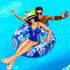 2 Pcs Large Inflatable Float Tube 47.24 Inches, Jumbo Tropical Leaves Pool Rings for Adults and Kids Summer Beach