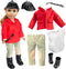 6pc Horseback Riding Outfit for 18" Dolls - Equestrian Set with Clothes & Accessories