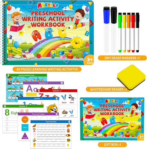 3 4 5 Handwriting Practice Book for Kids, Toddler Preschool Learning Activity for Year Old, Kindergarten Educational