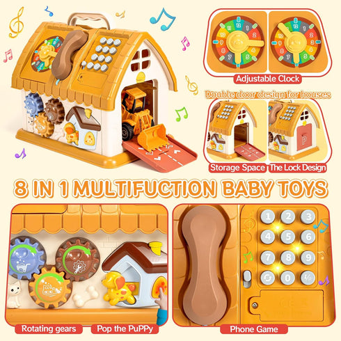 1 2 3 1-2 10-in-1 12-18 Baby Toys for Year Old Boy and Girl Gifts Toddler Toys Age Montessori with Sound Lights Music