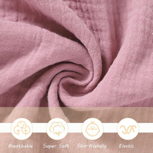 Organic Elephant Loveys for Babies, Muslin Security Blankets, Soft Snuggle Animals for Newborns, Violet