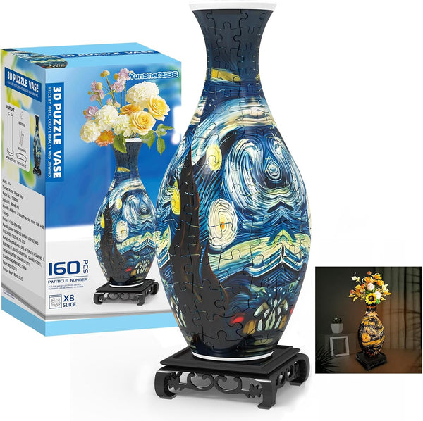 YunSheCSBS 3D Puzzles Vase for Adults, Crafts for Adults, 160 Pieces Plastic DIY