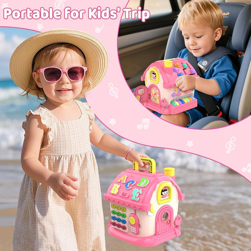 1 12-in-1 1-2, 1st 6-12 12-18 Toddler Toys for Year Old Girl Gifts, Montessori Musical House Toddler Learning Toys