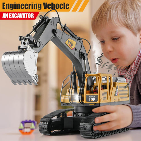 KASQERT 1:14 Boys,14 6 7 8 9 10 11 12 Remote Control Excavator Toys for Channel RC Digger Construction Toys