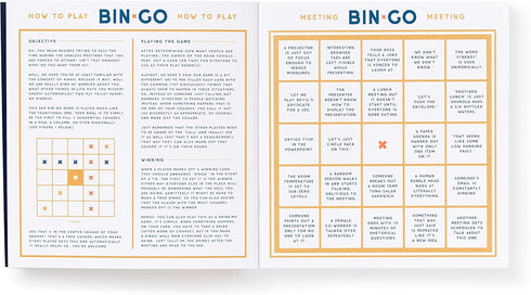 Brass Monkey Bin-go to A Dumb Meeting | Game Book with Perforated Bingo Cards for Office Meetings