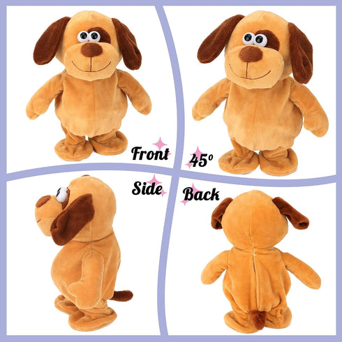 Hopearl Talking Dog Toy, Interactive Animated Plush Buddy, Repeats What You Say, 8'' for Toddlers