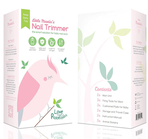 Little Martins Drawer Trimmer Baby Nail File with Light - Safe Electric Nail Clippers Kit for Newborn Infant Toddler