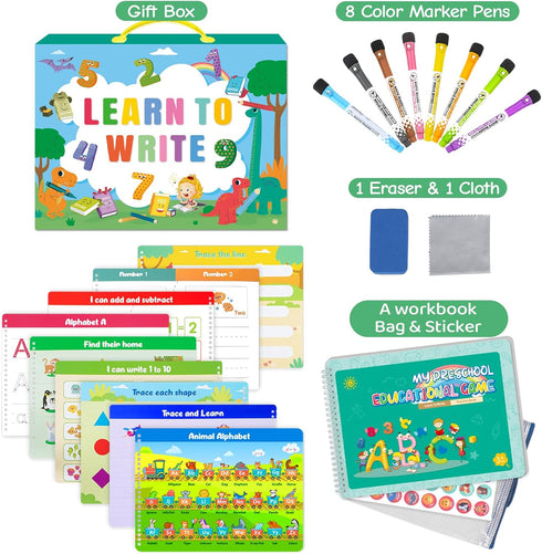Kindergarten Learning Activities for Kids Age 3-5, 40 Pages Preschool Handwriting Practice Workbook, Toddler
