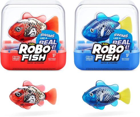 Robo Alive Robo Fish Robotic Swimming Fish (Blue + Red) by ZURU