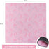 (31.5 inches) Pink Mahjong Mat, Mahjong Table Mat with Prints & Extra Dice, for Poker, Card, Mahjong, Dominoes Games