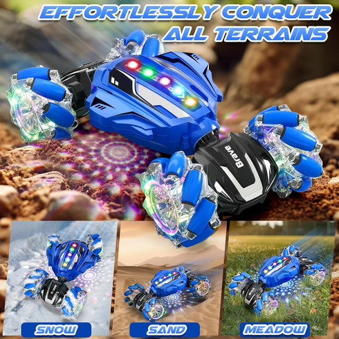 6-12, 4WD 360Rotation 6 7 8 9 10 11+ Gesture Sensing RC Stunt Car - Boys Toys Age Hand Controlled Remote Control Car