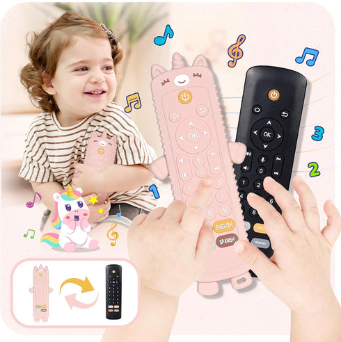 Baby Girl Toys - Remote Control Toy with Unicorn Silicone Cover, Musical Toddler Toys with Lights and Sounds for 6-18