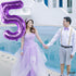 KatchOn Giant Purple 5 Balloon Number - 40 Inch Mylar Purple Number 5 Balloon for Birthday Decorations