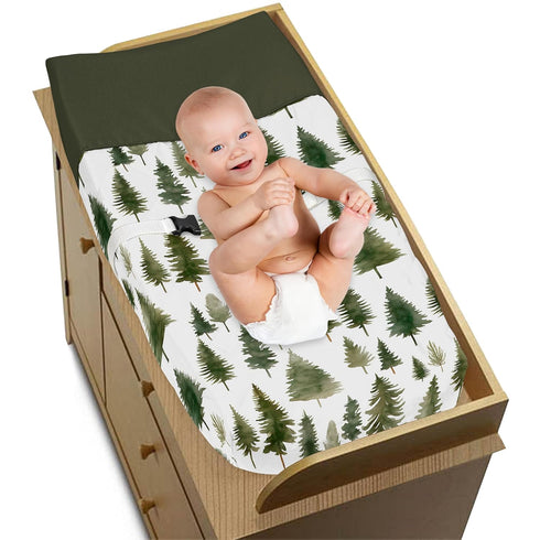 Sweet Jojo Designs Sage Green Woodland Boy Girl Gender Neutral Unisex Baby Changing Pad Cover Infant Newborn Diaper
