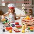 Set, Playset 2 Play Kitchen Accessories, Large Stainless Steel Toddler Cooking Kids Kitchen with Cutting Play Food