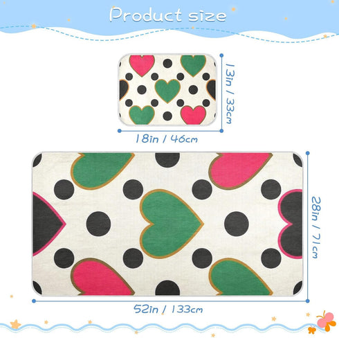 SyXIOP 28" 52" Colorful Heart Polka Dot Cooling Baby Crib Mattress x Breathable Crib Padding for Sides for Kids, Adult