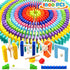 WOOD CITY 1000 Piece Dominoes Set for Kids, Colorful Tiles for Building, Stacking, Racing, with Extra 20 Blocks and