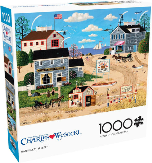 Buffalo Games Charles Wysocki Nantucket Breeze 1000 Piece Jigsaw Puzzle for Adults - Finished Size 26.75 x 19.75