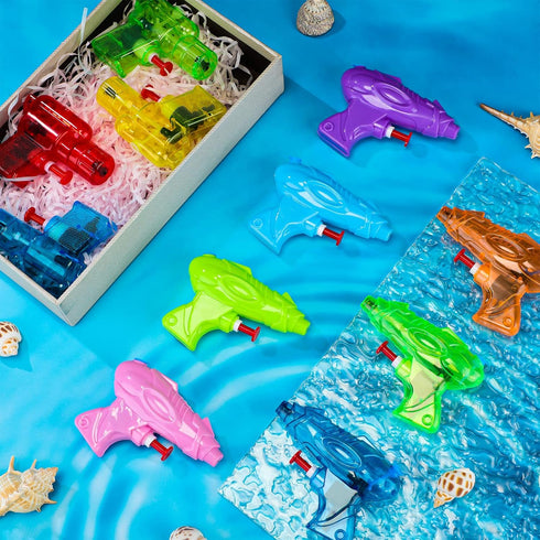 Threan 100 Pack Mini Water Guns - Colorful Plastic Squirt Pistols for Kids and Adults, Summer Pool Party Favors