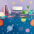 3 Pack Plastic Outer Space Tablecloths, Disposable Planets Table Covers for Galaxy Birthday Party (54 x 108 in)