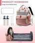 Backpack 18 Backpack Diaper Bag with Changing Station, Waterproof Large Capacity, Baby Bag for Mom & Dad, Pockets+USB