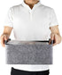 Welaxy Storage Baskets Collapsible Felt Storage Bins with Handles for Kids Toys, Books, Clothes, Makeup (Gray x 3)