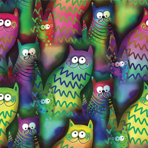 Better Me Funky Felines - Square 1000 Piece Puzzle - Funny & Colorful Cat Puzzles for Adults