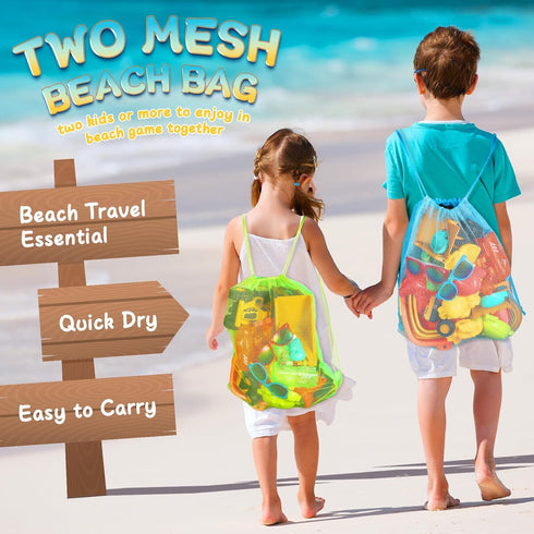 2 Bucket,3 Truck,2 Shovel,2 3-10 HUITEM Beach Toys for Kids, Sand Toys with Collapsible Beach Dump Sunglasses,Ocean