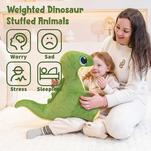 24" 4.4lbs Weighted Dinosaur Stuffed Animal, Large Dinosaur Plush Toys, Weighted Dino Plush, Big Stuffed Dino Plushie