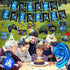 Video Game Theme 9th Birthday Party Decorations for Kids - Blue Black Cheers to Level 9 Banner, Hanging Swirls, Level